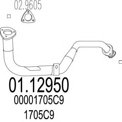 Труба выхлопного газа MTS 01.12950