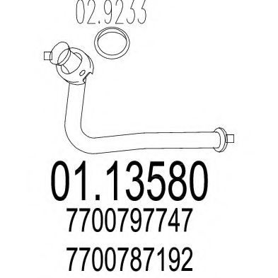 Труба выхлопного газа MTS 01.13580