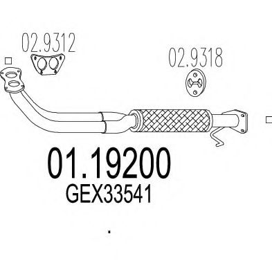 Труба выхлопного газа ROSI 301051