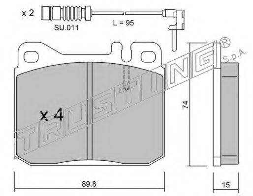 Комплект тормозных колодок, дисковый тормоз TRUSTING 013.0W