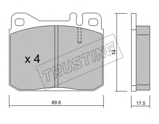 Комплект тормозных колодок, дисковый тормоз TRUSTING 013.1