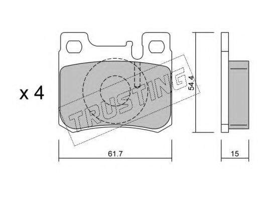 Комплект тормозных колодок, дисковый тормоз TRUSTING 582.0