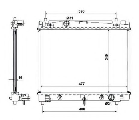 Радиатор, охлаждение двигателя NRF 58495