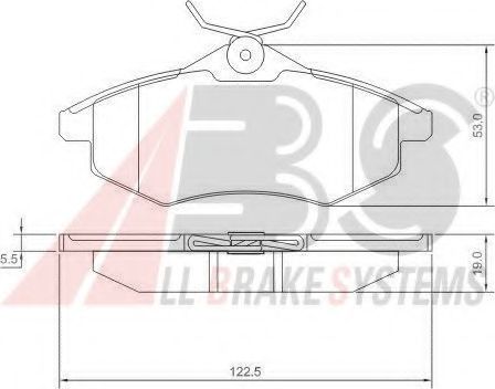 Комплект тормозных колодок, дисковый тормоз A.B.S. 37307 OE