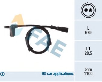 Датчик, частота вращения колеса FAE 78006