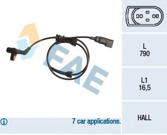 Датчик, частота вращения колеса FAE 78160