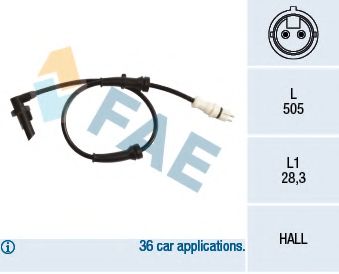 Датчик, частота вращения колеса FAE 78217