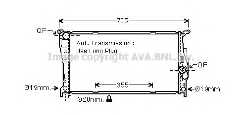 Радиатор, охлаждение двигателя AVA QUALITY COOLING BW2542