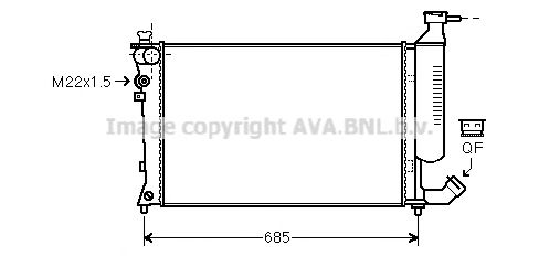 Радиатор, охлаждение двигателя AVA QUALITY COOLING CN2155