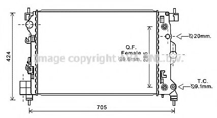 Радиатор, охлаждение двигателя AVA QUALITY COOLING CT2044