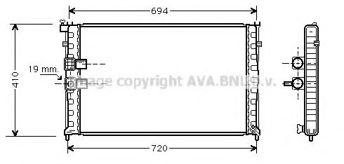 Радиатор, охлаждение двигателя AVA QUALITY COOLING PE2177