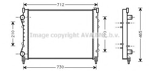 Радиатор, охлаждение двигателя AVA QUALITY COOLING RT2233