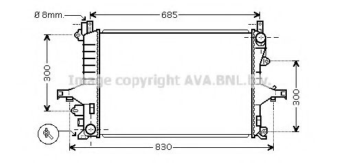 Радиатор, охлаждение двигателя AVA QUALITY COOLING VOA2114