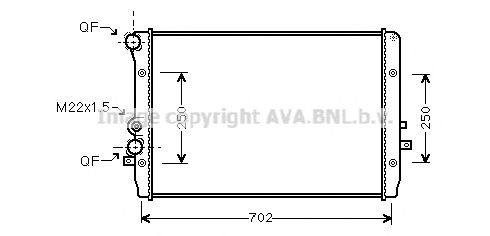 Радиатор, охлаждение двигателя AVA QUALITY COOLING VWA2193