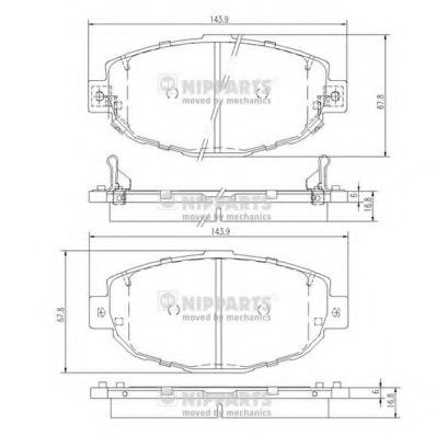 Комплект тормозных колодок, дисковый тормоз NIPPARTS J3602087