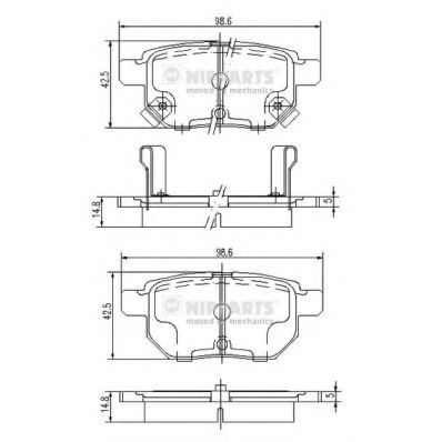 Комплект тормозных колодок, дисковый тормоз NIPPARTS J3612034