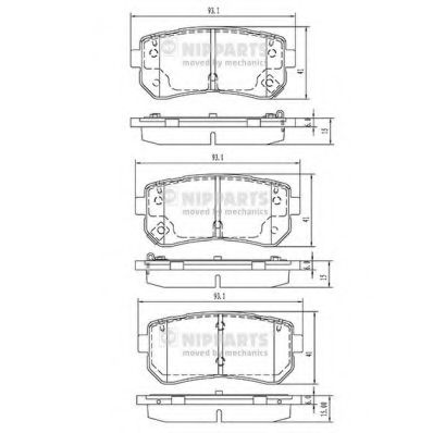 Комплект тормозных колодок, дисковый тормоз NIPPARTS N3610313