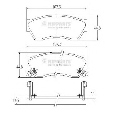 Комплект тормозных колодок, дисковый тормоз NIPPARTS J3608005