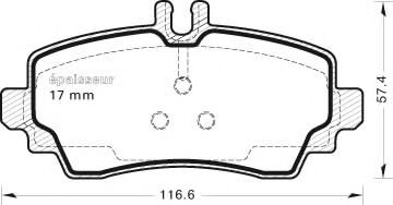 Комплект тормозных колодок, дисковый тормоз MGA 453