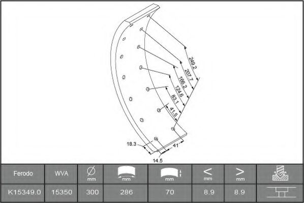 Комплект тормозных башмаков, барабанные тормоза ABEX J2512924