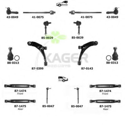 Подвеска колеса KAGER 801063