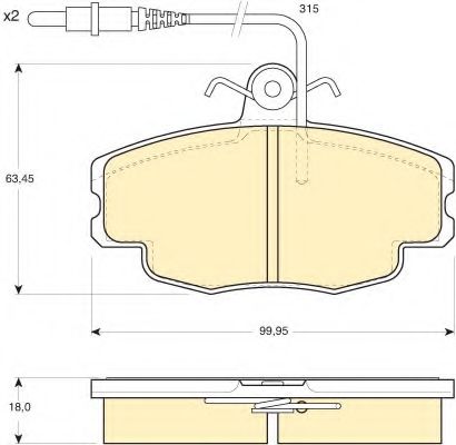 Комплект тормозных колодок, дисковый тормоз GIRLING 6101141