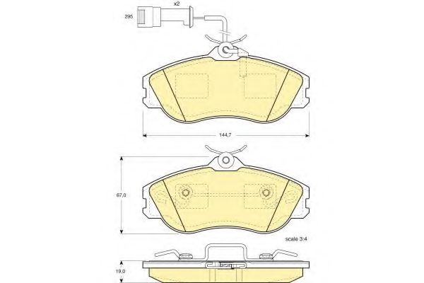 Комплект тормозных колодок, дисковый тормоз GIRLING 6108161