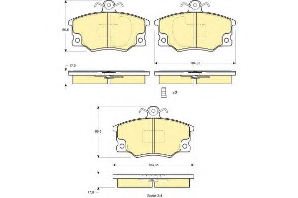 Комплект тормозных колодок, дисковый тормоз GIRLING 6112231