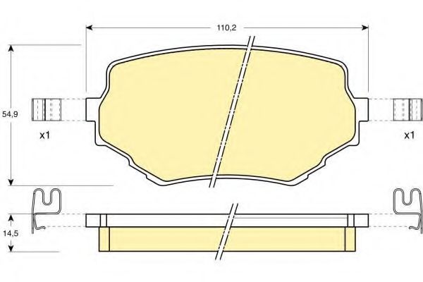 Комплект тормозных колодок, дисковый тормоз GIRLING 6131329