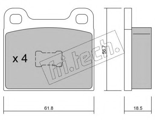 Комплект тормозных колодок, дисковый тормоз fri.tech. 011.1