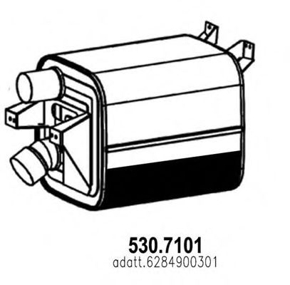 Средний / конечный глушитель ОГ ASSO 530.7101