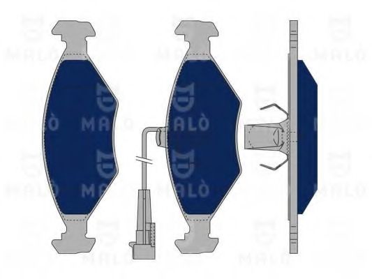 Комплект тормозных колодок, дисковый тормоз MALÒ 1050072