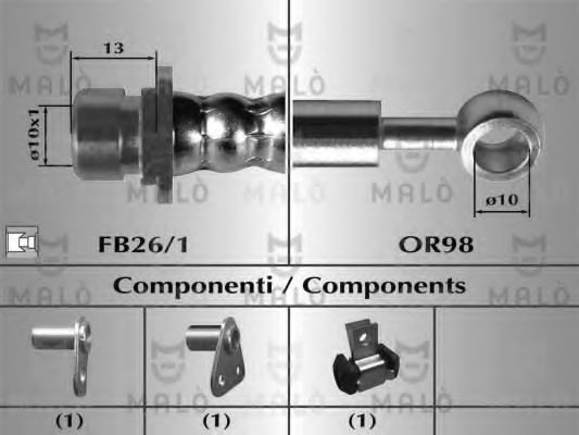 Тормозной шланг BENDIX 19032125