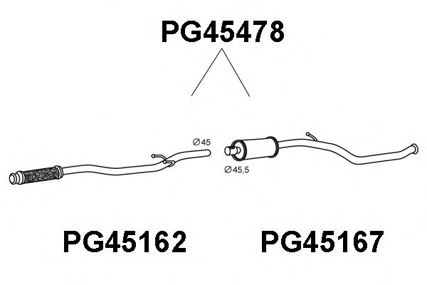 Средний глушитель выхлопных газов VENEPORTE PG45478
