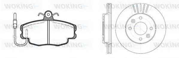 Комплект тормозов, дисковый тормозной механизм WOKING 80413.01