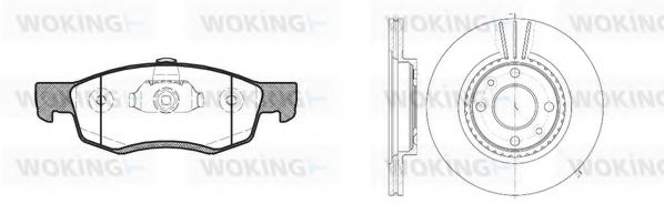 Комплект тормозов, дисковый тормозной механизм WOKING 80723.01