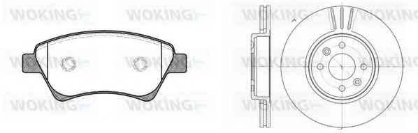 Комплект тормозов, дисковый тормозной механизм WOKING 88763.02