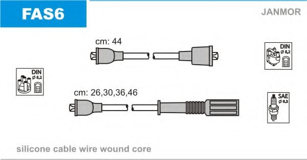 Комплект проводов зажигания JANMOR FAS6