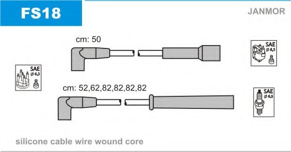 Комплект проводов зажигания JANMOR FS18
