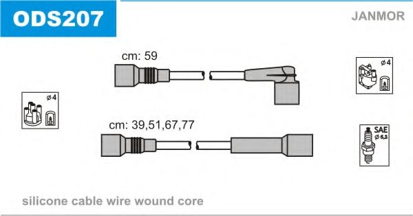 Комплект проводов зажигания JANMOR ODS207