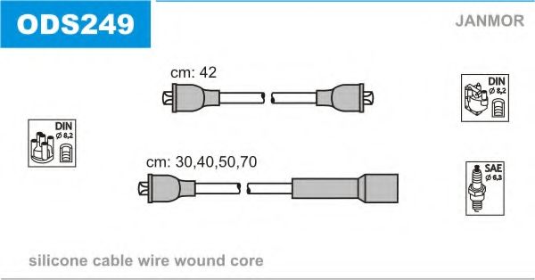 Комплект проводов зажигания JANMOR ODS249