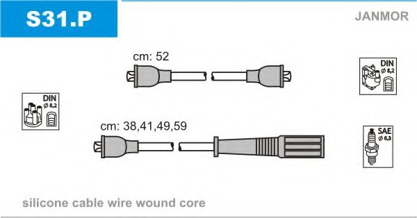 Комплект проводов зажигания JANMOR S31.P