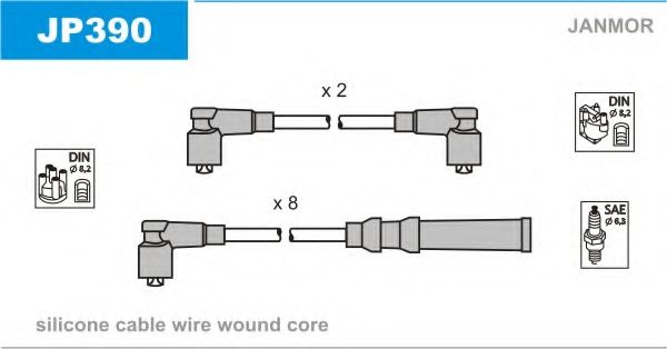 Комплект проводов зажигания JANMOR JP390