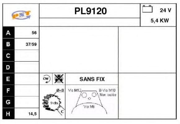 Стартер SNRA PL9120