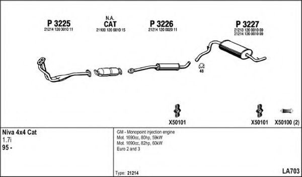 Система выпуска ОГ FENNO LA703