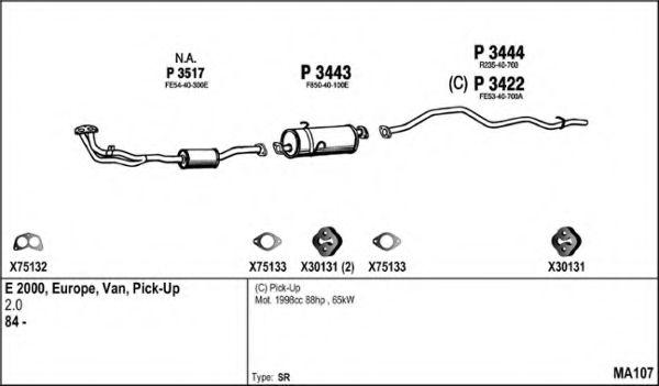 Система выпуска ОГ FENNO MA107
