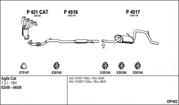 Система выпуска ОГ FENNO OP402