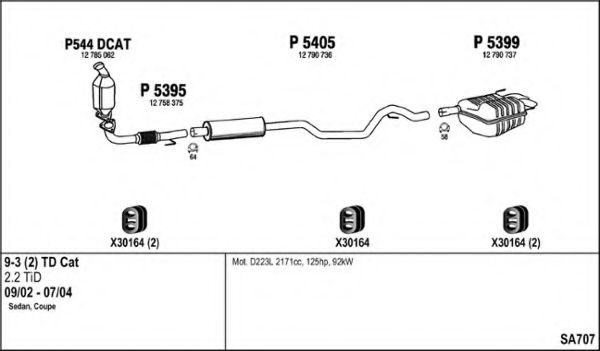 Система выпуска ОГ FENNO SA707