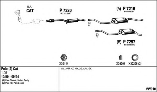 Система выпуска ОГ FENNO VW010