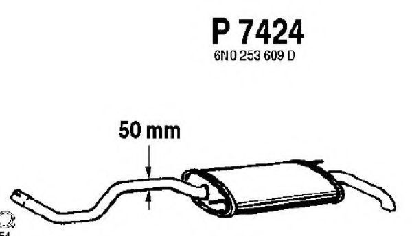 Глушитель выхлопных газов конечный FENNO P7424